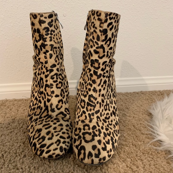 HALOGEN Alexa Boots Booties Leopard Cheetah Print - Picture 3 of 7